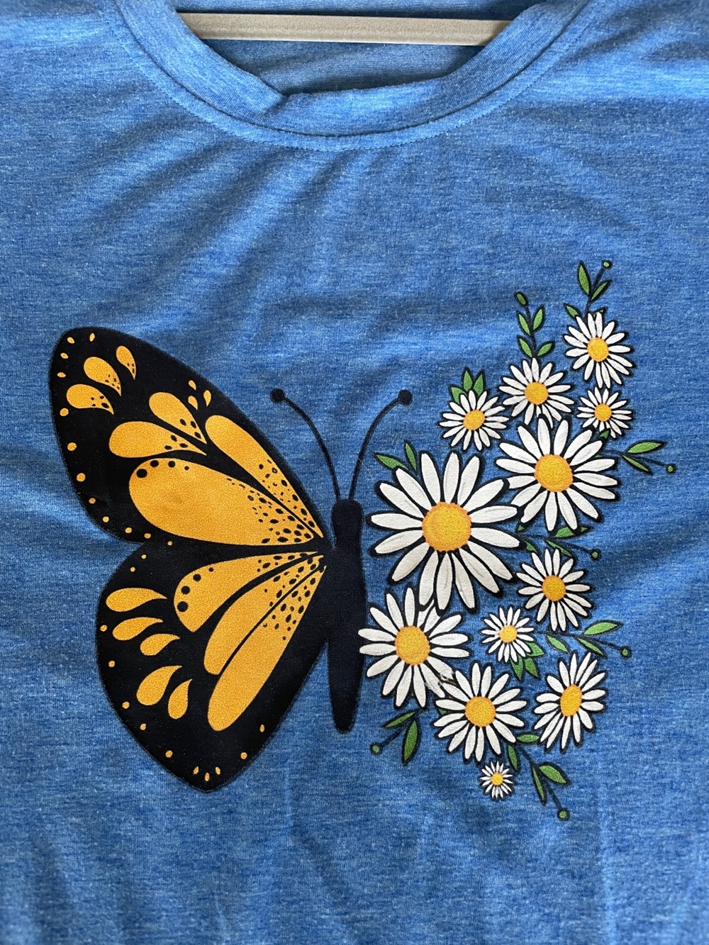 2 Blue Butterfly & Mandala Graphic Tees
